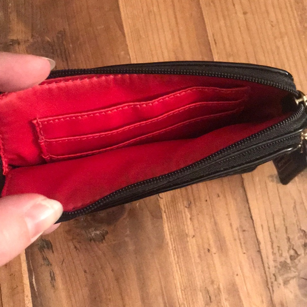 Coach Blue/Red Monogrammed “C” Pattern Wristlet - image 6